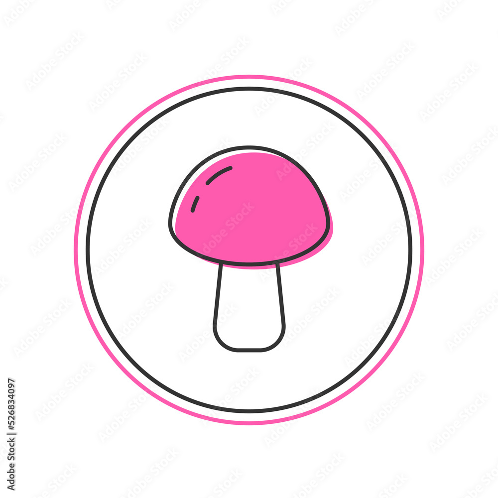 Filled outline Mushroom icon isolated on white background. Vector