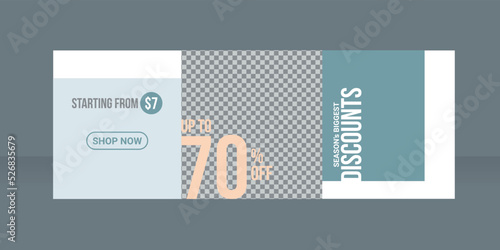 Up to 70 percent sale offer banner