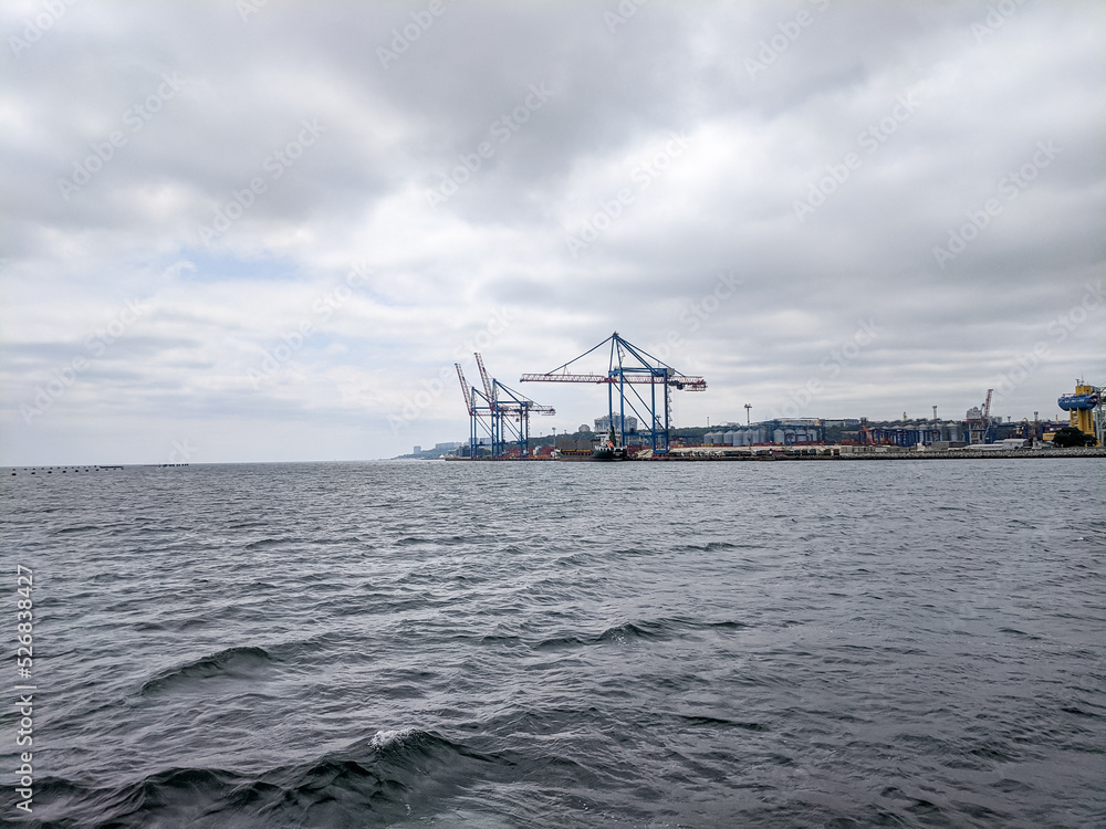 Landscape shooting of an industrial port city Landscape shooting of an industrial port city