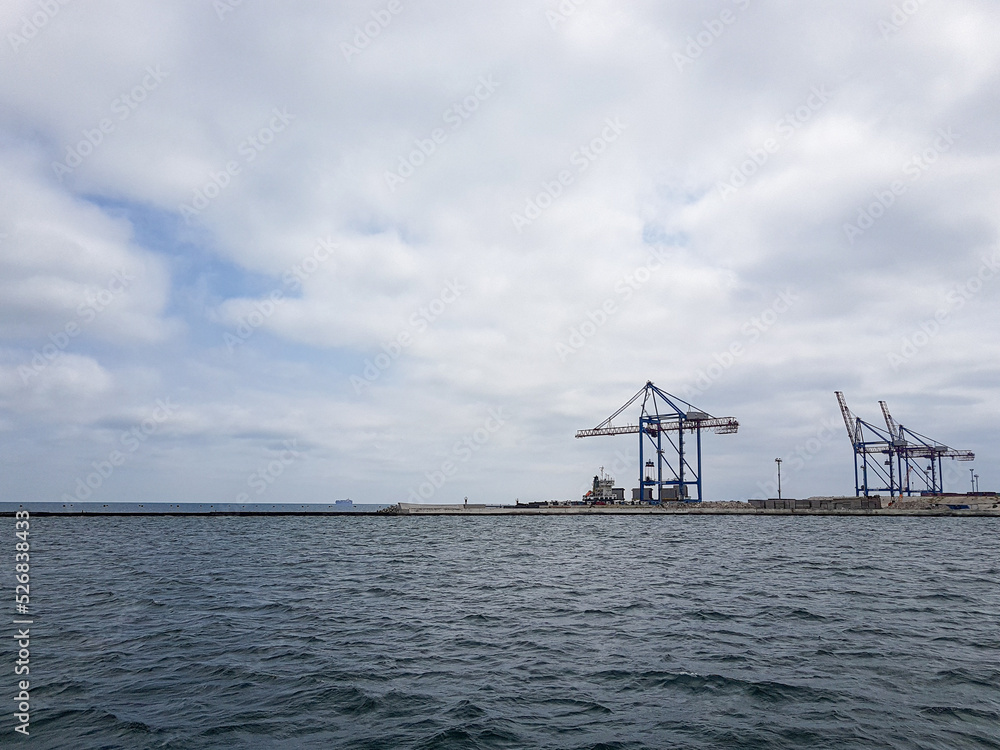 Landscape shooting of an industrial port city Landscape shooting of an industrial port city