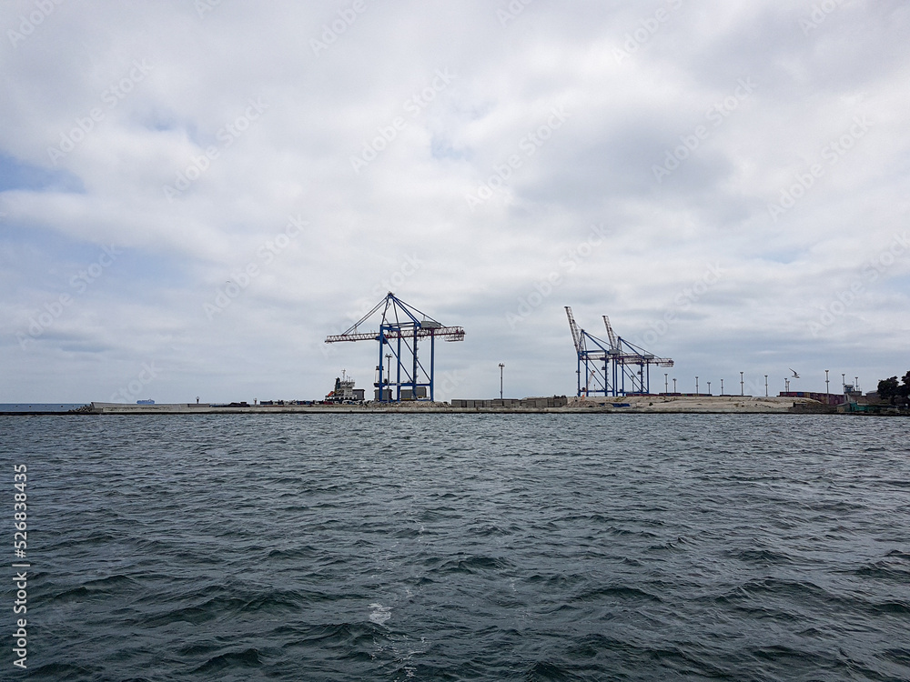 Landscape shooting of an industrial port city Landscape shooting of an industrial port city