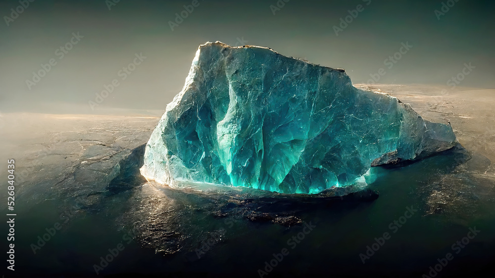 Huge iceberg or glacier floe in ice water of arctic sea Stock