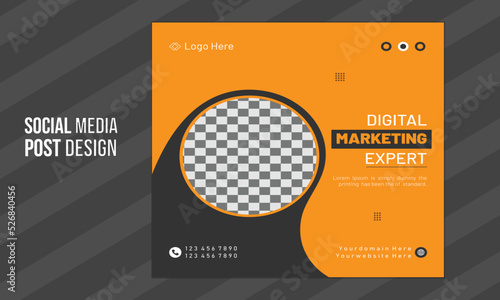 Digital marketing and social media post webinar design template
