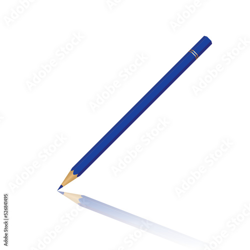 Realistic wooden blue pencil for school and preschool Art equipment