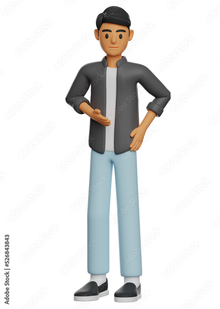3D Man posing presentation