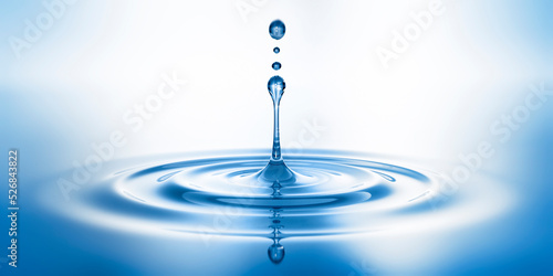 Drop of blue water- concept of wellness and purity - 3D illustration