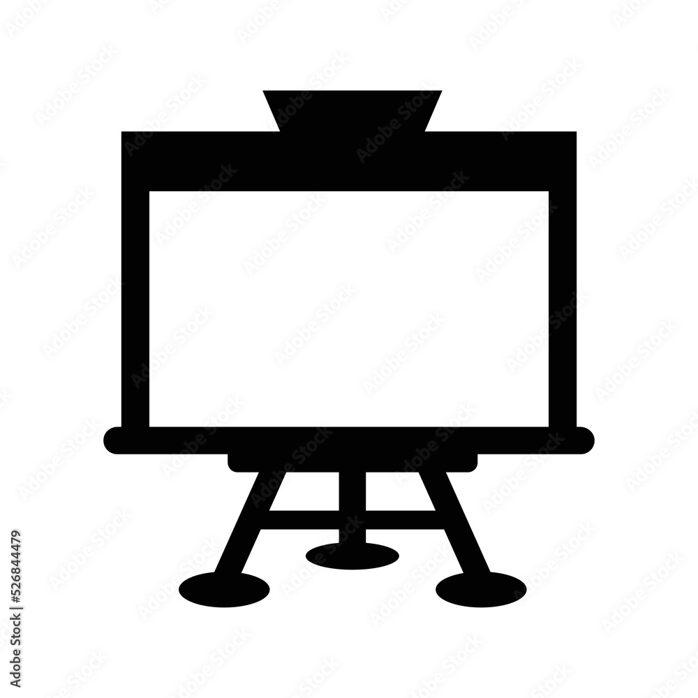 Presentation slide show screen icon | Black Vector illustration |