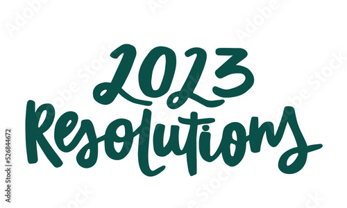 2023 resolutions - handwritten quote. Modern calligraphy illustration for posters  cards  etc.