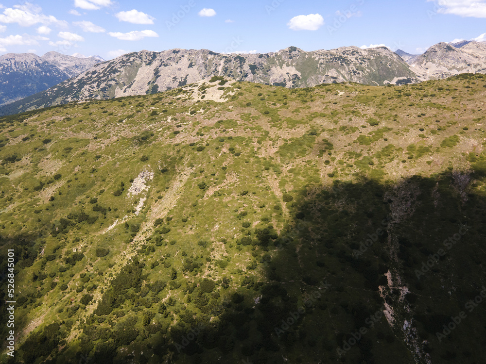 Aerial view of Pirin Mountain near Begovitsa hut, Bulgaria