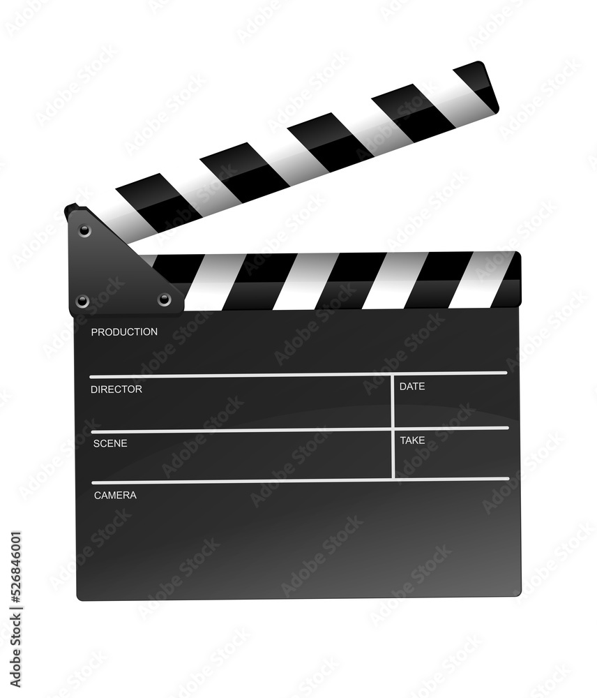 Clapperboard Illustration PNG Isolated Transparent Background. Movie Making and Videography Object.