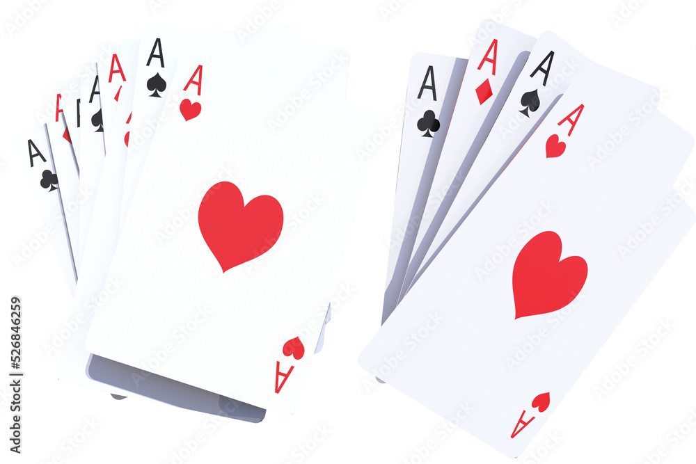 Obraz premium Casino Poker Playing Cards PNG Isolated 3D Render Illustration