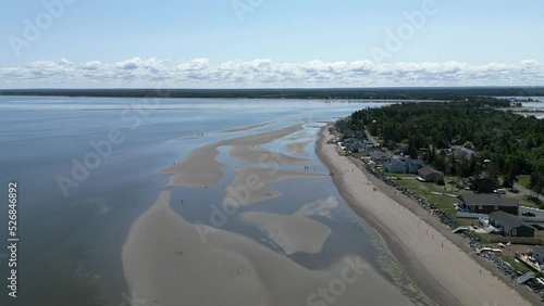Aerial view of a calm beach in Bathurst, New Brunswick photo