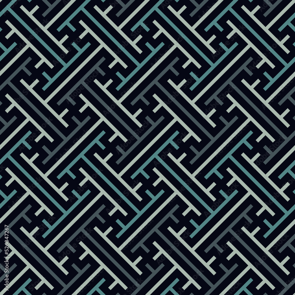 Seamless Sayagata pattern. Repeated interlocking keys background. Oriental ornament. Window tracery image. Ancient ethnic mosaic. Geometric digital paper. Ethnical textile print. Vector artwork. Seamless Sayagata pattern. Repeated interlocking keys background. Oriental ornament. Window tracery image. Ancient ethnic mosaic. Geometric digital paper. Ethnical textile print. Vector artwork.