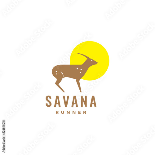 savana runner deer logo design