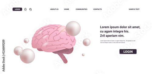 anatomical brain icon human body internal organ anatomy medicine healthcare concept horizontal