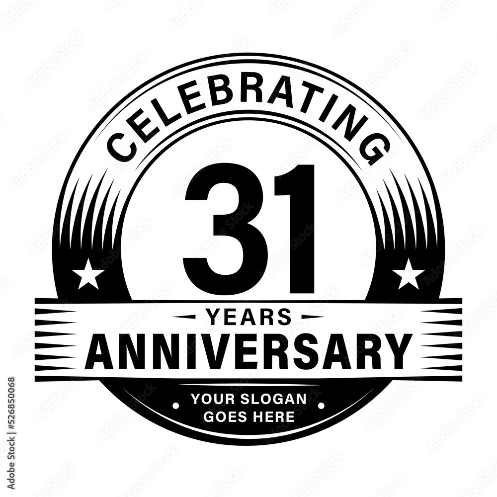 31 years anniversary celebration design template. 31st logo vector illustrations. 31 years anniversary celebration design template. 31st logo vector illustrations.