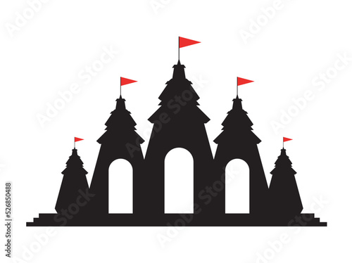 navami palace with flags