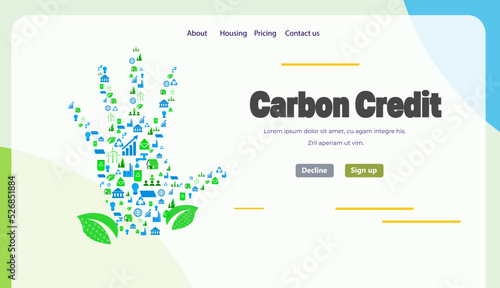 carbon credit concept responsibility of co2 emission environmental conservation sustainable ESG development