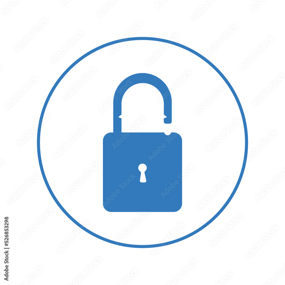 Security protection unlock secure icon | Circle version icon | Security protection unlock secure icon | Circle version icon |
