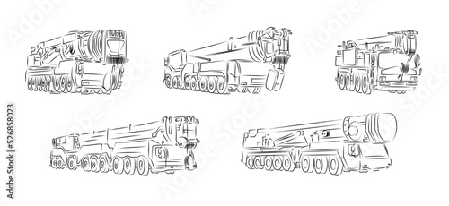 5 Autokräne Zeichnungen | Truck Cranes Drawings 