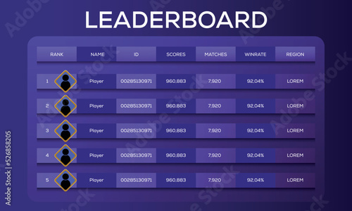 game leaderboard template abstract background. leaderboard game vector