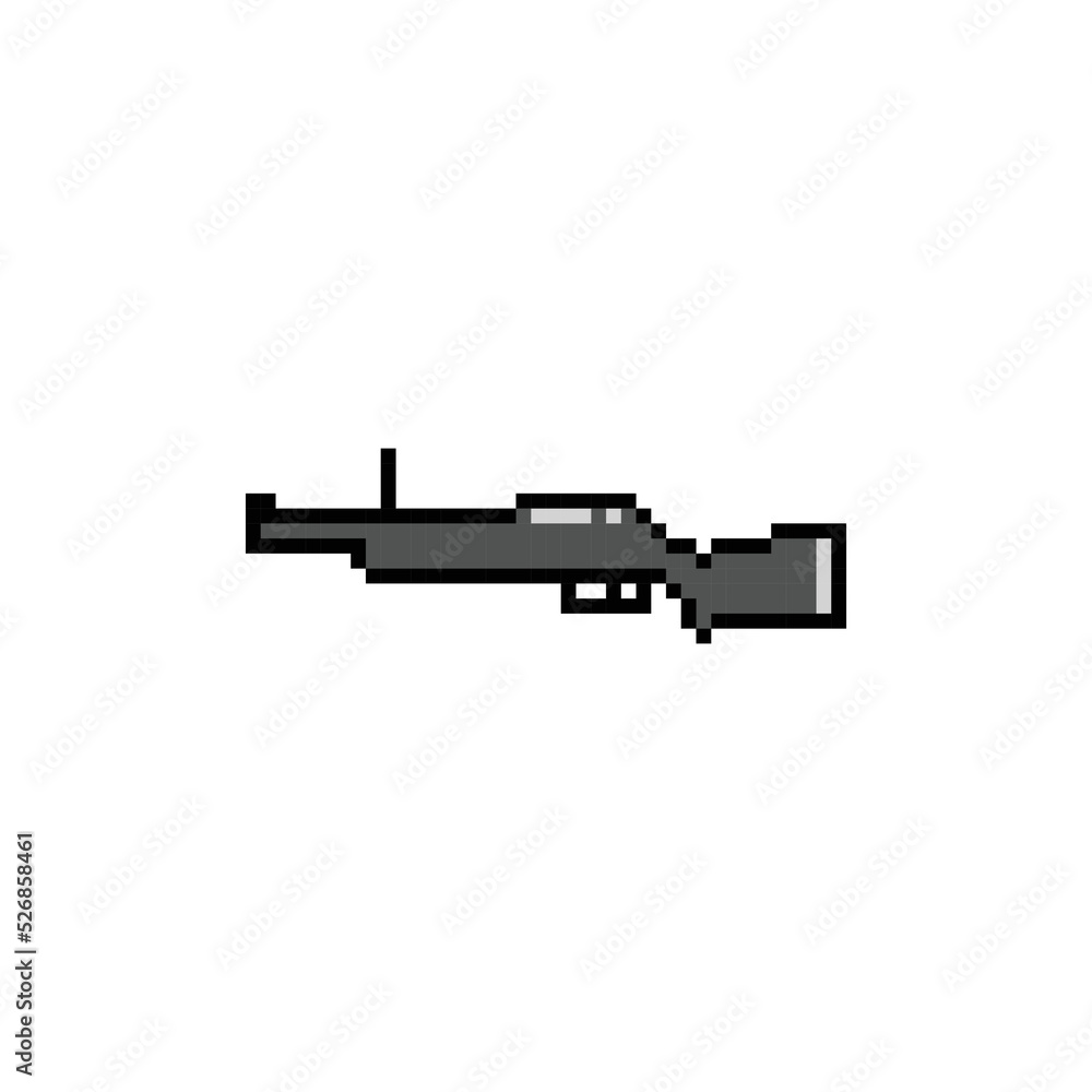 Pixel art grenade launcher icon design vector