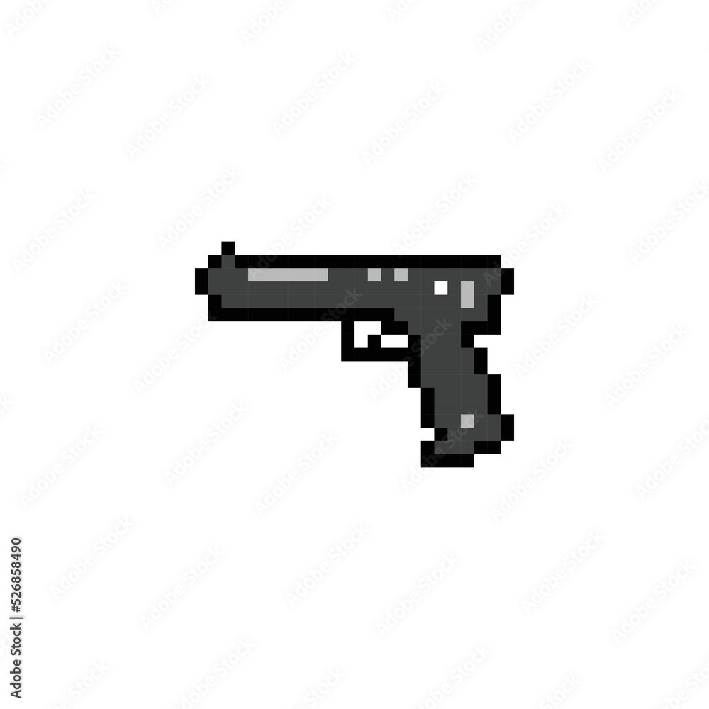 Pixel art pistol icon design vector