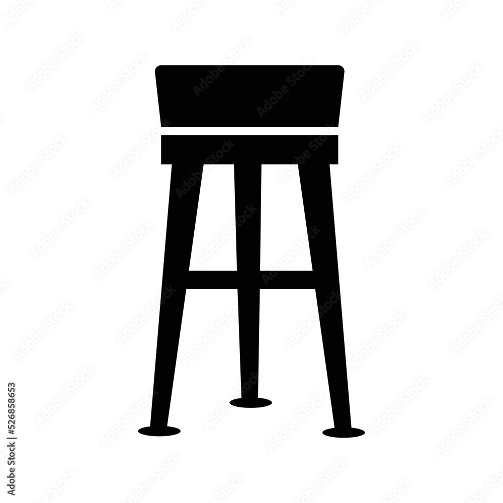 Modern bar customer chair icon | Black Vector illustration | Modern bar customer chair icon | Black Vector illustration |