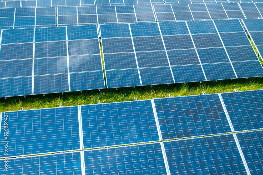 Solar panels in the green field for generation of green energy safety for environmental Solar panels in the green field for generation of green energy safety for environmental