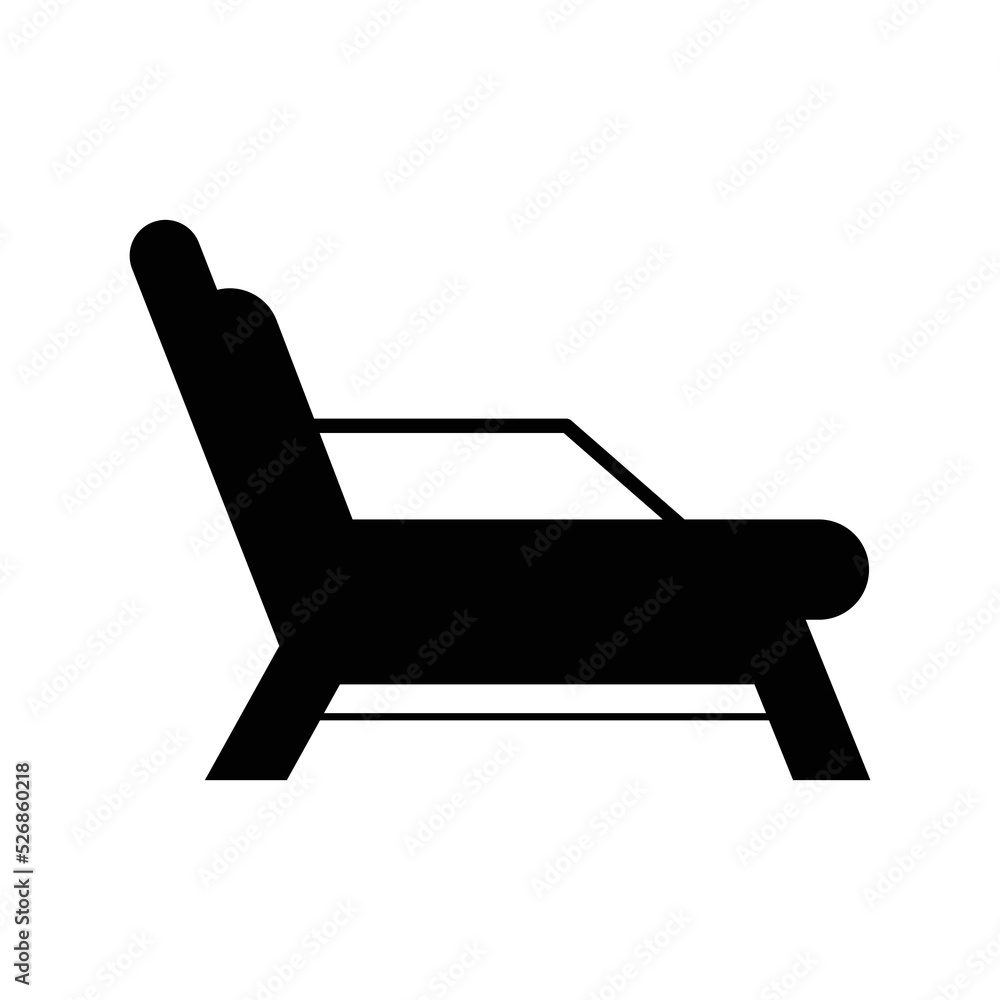Beach outdoor furniture bed icon | Black Vector illustration | Beach outdoor furniture bed icon | Black Vector illustration |