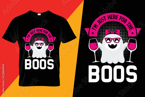 I'm Just Here For The Boos Halloween Women Ghost Cute Funny T-Shirt