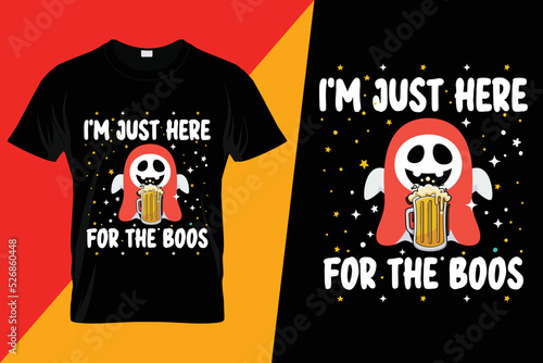 I'm Just Here For The Boos Halloween Women Ghost Cute Funny T-Shirt