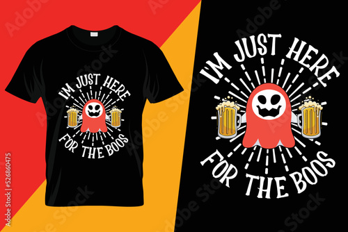 I'm Just Here For The Boos Halloween Women Ghost Cute Funny T-Shirt