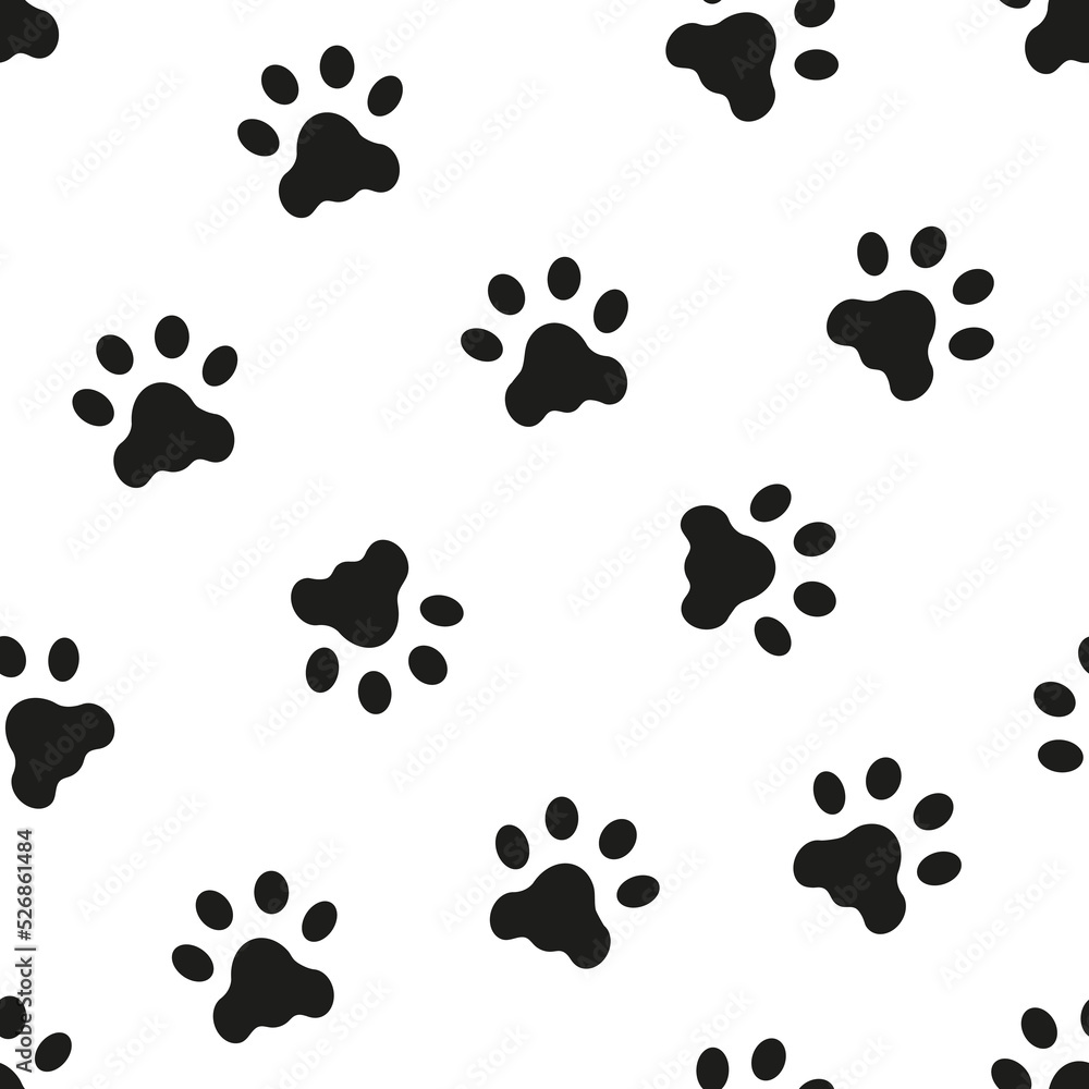 Cat paws print seamless pattern Cat paws print seamless pattern