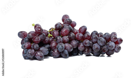 Ripe red grapes on a white isolated background