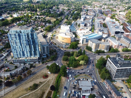 Gorgeous Aerial View of Hemel Hempstead England UK Town of England photo