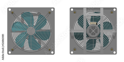 Isolated industrial fan on white background