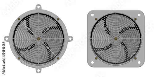 Isolated industrial fan on white background