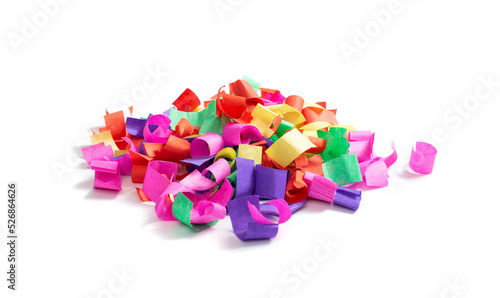 Colored Paper Confetti, Colorful Decoration Isolated