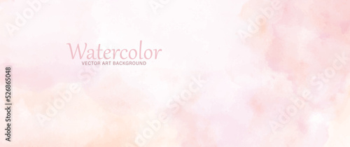 Pink watercolor vector art background for cards, flyer, poster, banner and cover design. Hand drawn illustration for your design. Place for text. Watercolour texture. Valentine backdrop.	