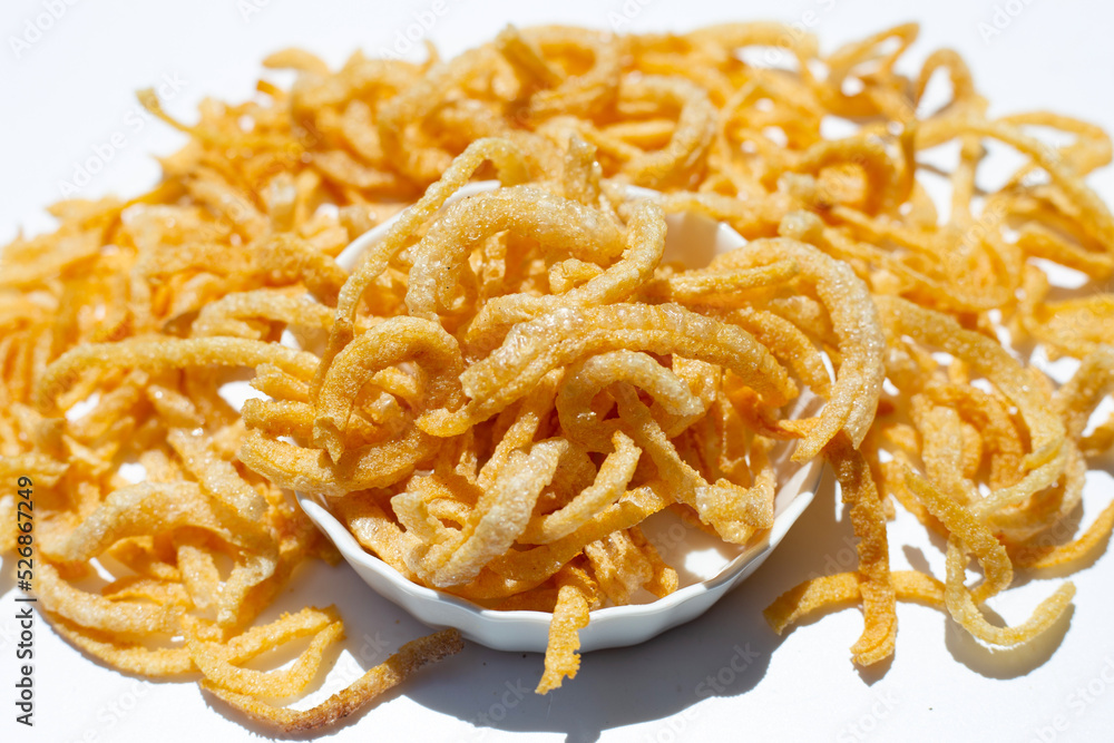 Crispy pork rinds or pork snack. Crispy pork rinds or pork snack.