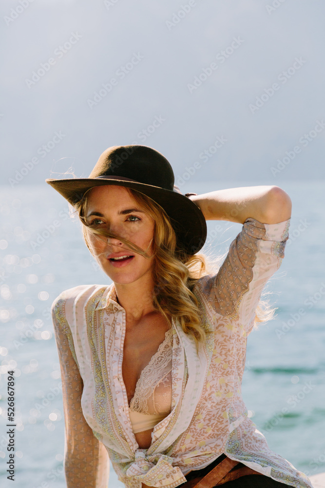 A woman poses for the camera