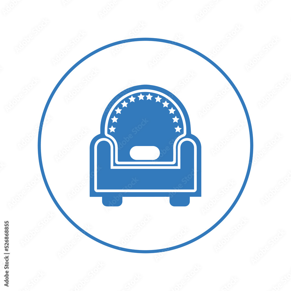 Flat decor furnishing sofa seat icon | Circle version icon |