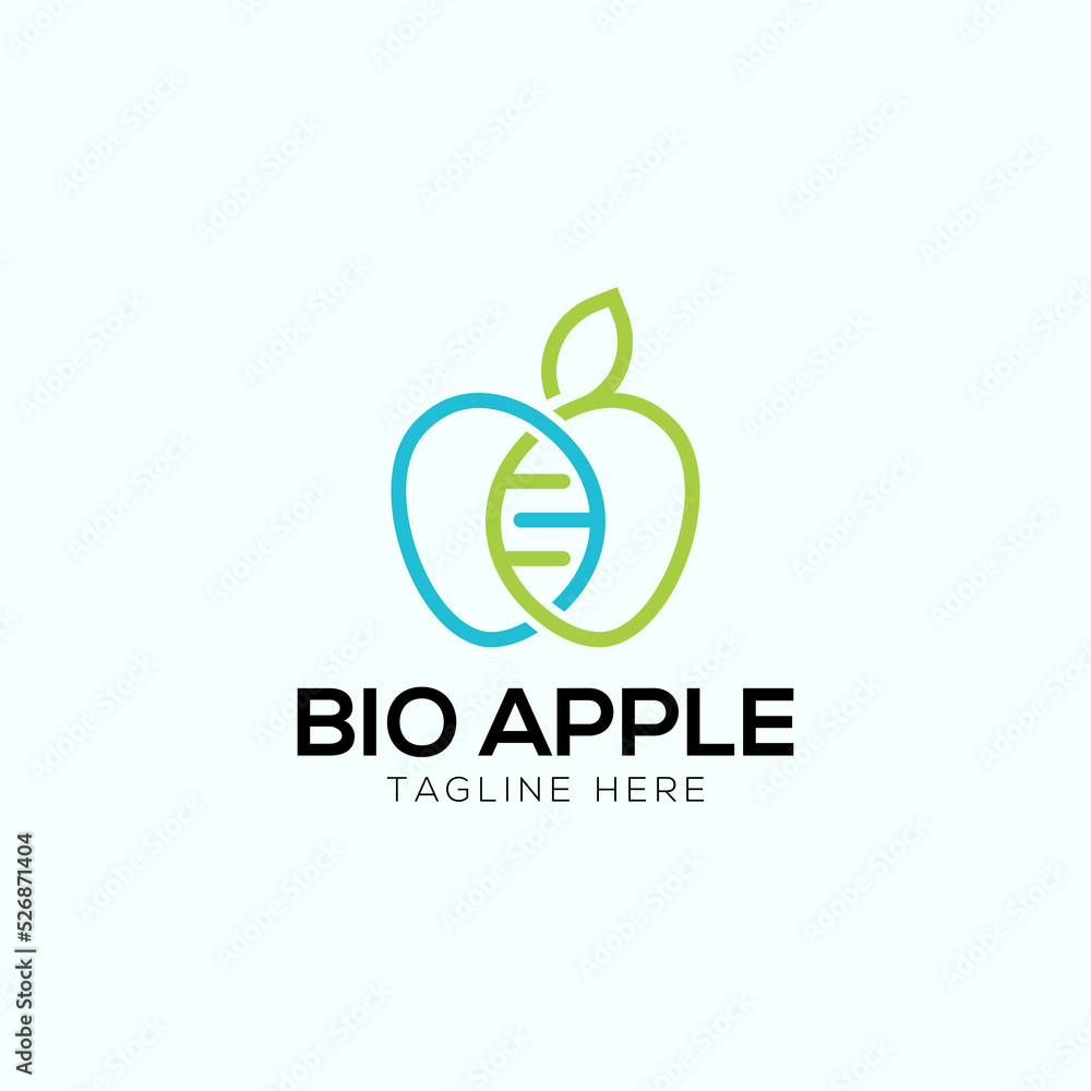 Apple Genetic Logo design vector template. Biotech Element Logotype icon Apple Genetic Logo design vector template. Biotech Element Logotype icon