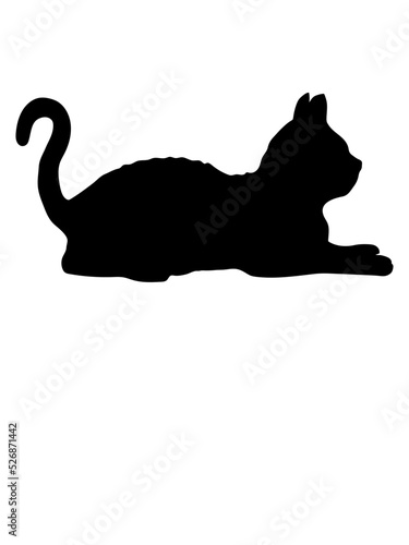 Liebe liegende Katze Silhouette 