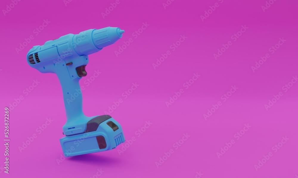 3d illustration, drill image, pink background, 3d rendering. 3d illustration, drill image, pink background, 3d rendering.