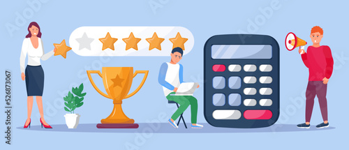 5 stars rating icon vector. Customers give five strar feedback illustration icon for website or app.