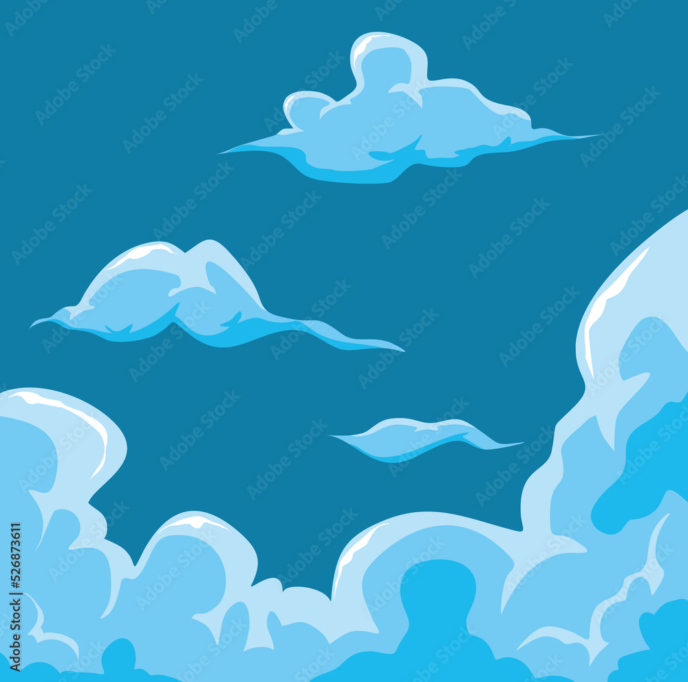 cartoon cloud design collection in blue sky, white color cloud shape vector illustration cartoon cloud design collection in blue sky, white color cloud shape vector illustration