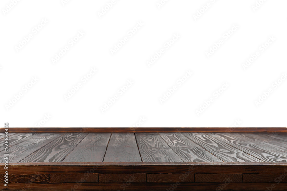 Empty grey wooden surface isolated on white Empty grey wooden surface isolated on white