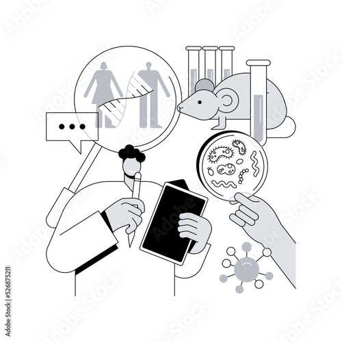 Genetically modified organism abstract concept vector illustration. Genetically modified food, transgenic organism, gene modification, molecular engineering, GMO level abstract metaphor.